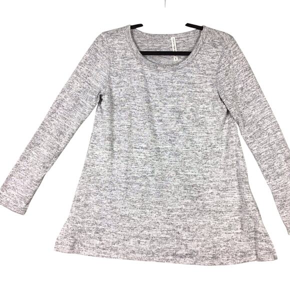 Forgotten Grace Soft Gray Pullover Top Women’s S Scoop Neck Side Slit NWOT - Picture 3 of 10